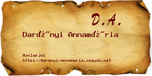 Darányi Annamária névjegykártya